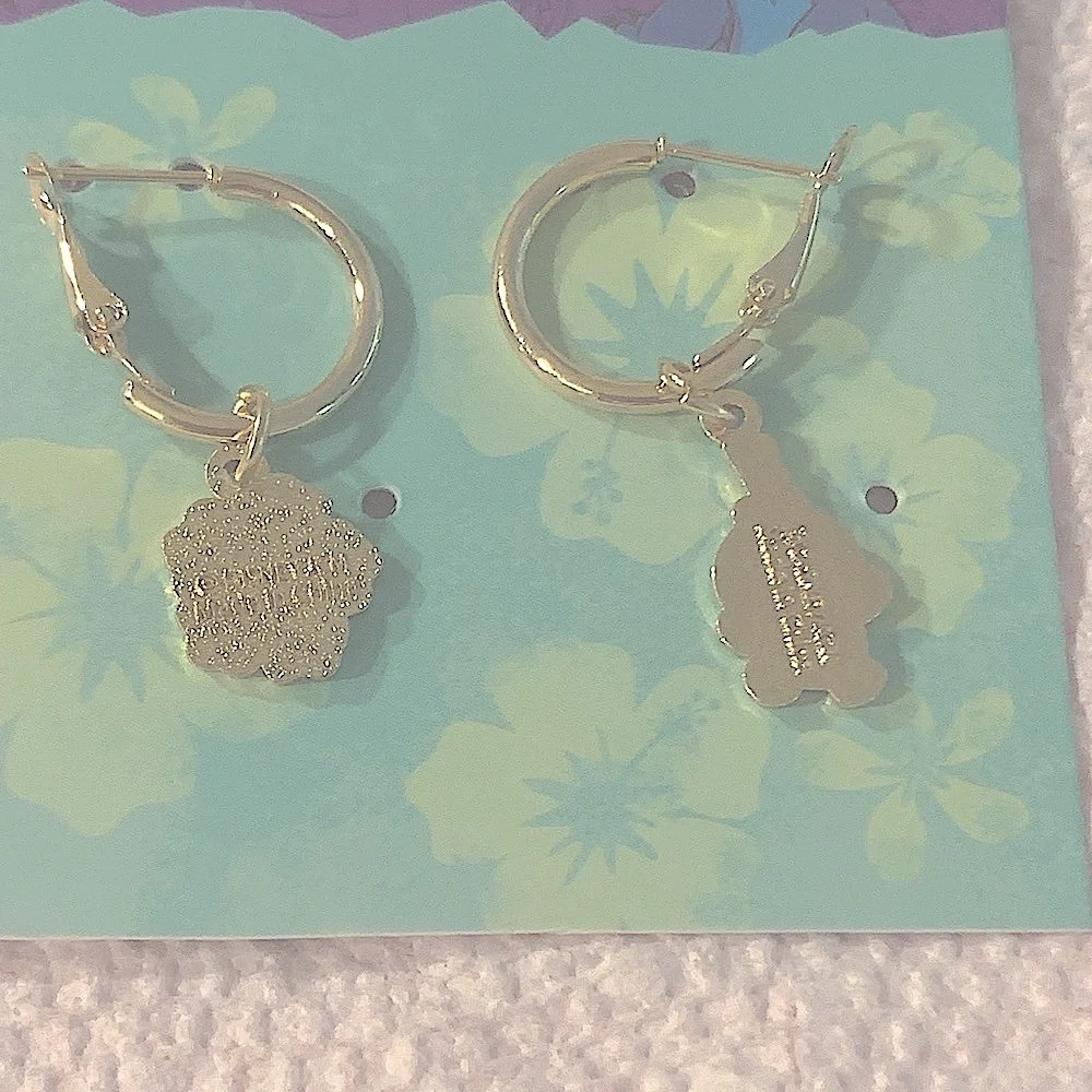 DISNEY Stitch Gold Hoop Earrings Charm kids Jewelry NEW NWT